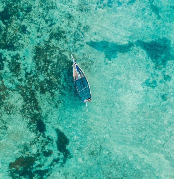 Nekonečný modrý Zanzibar a moře