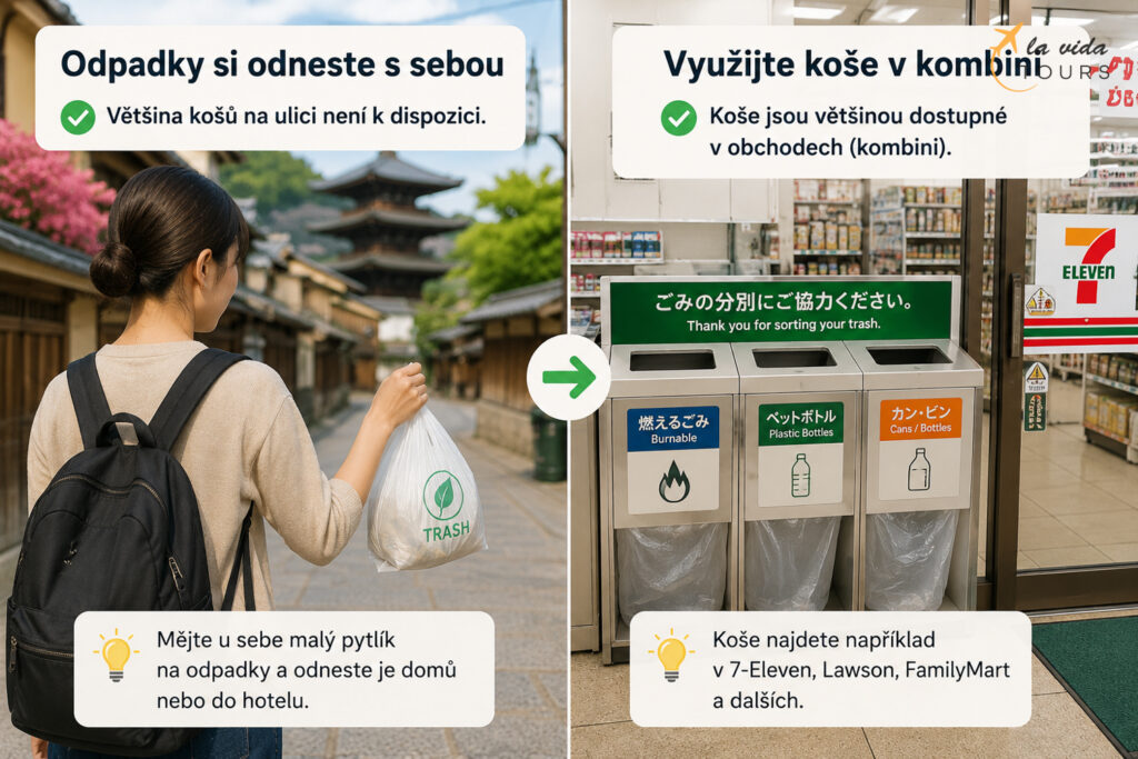 Koše v Japonsku téměř nenajdete