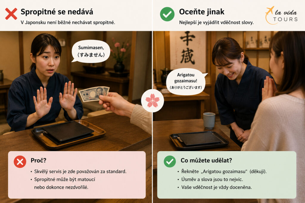 Spropitné se v Japonsku nedává