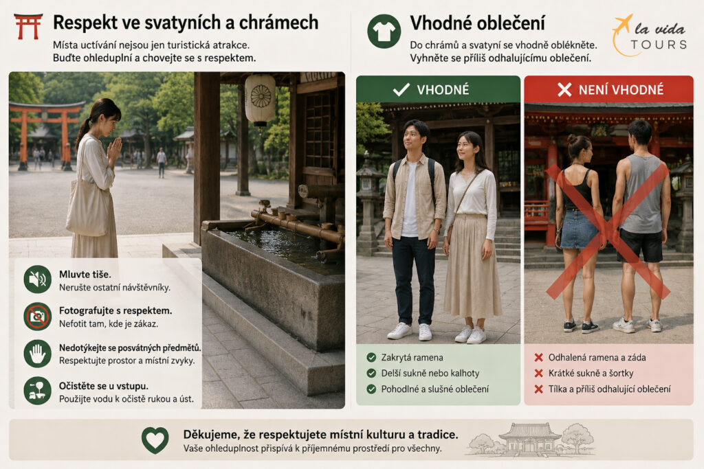 Respekt v chrámech a svatyních v Japonsku
